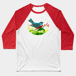 Blue bird of the red crop Baseball T-Shirt